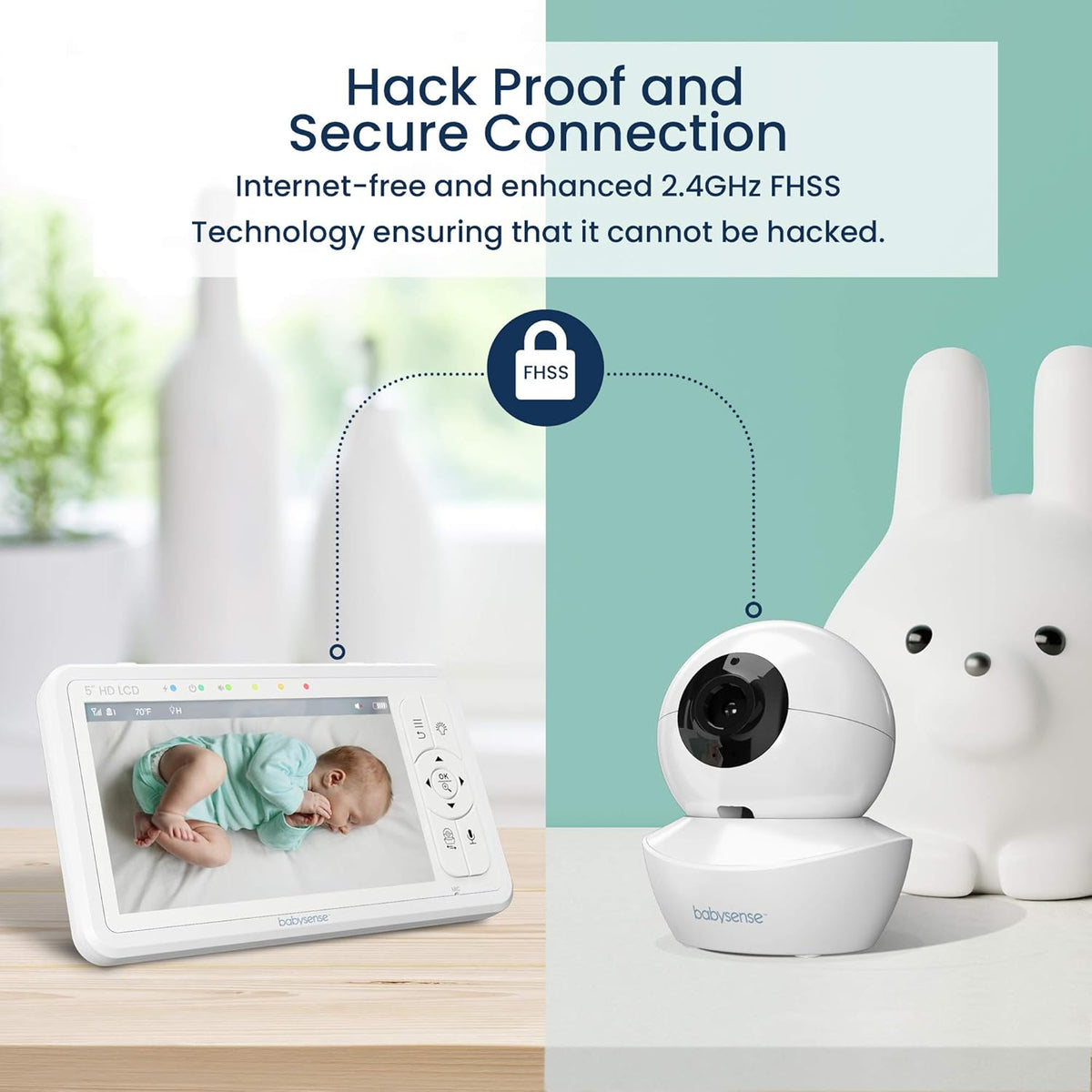 5 HD Split-Screen Baby Monitor with 2 Cameras R3689