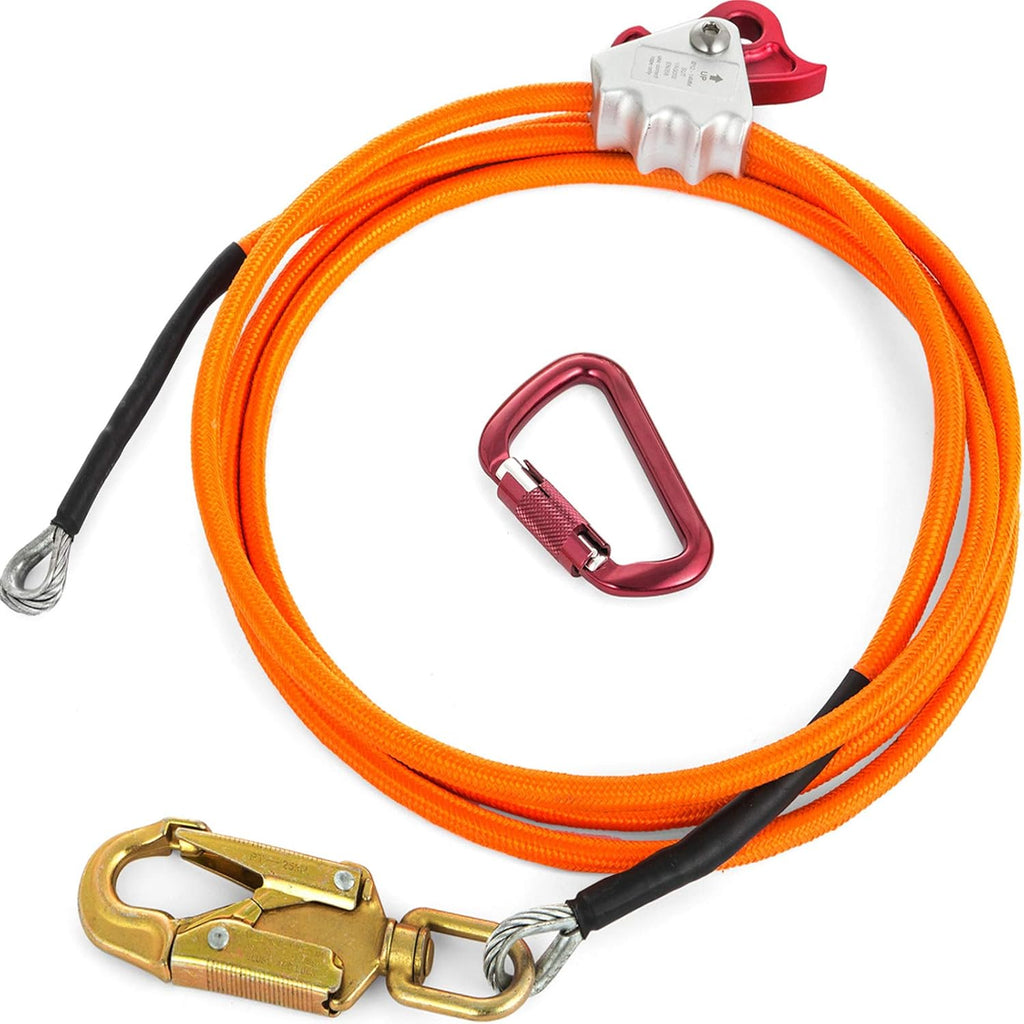 Steel Wire Core Flip Line Kit 1/2 X 10' with Carabiner and Swivel Snap Pack of 2 G213