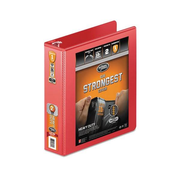 Heavy Duty Round Ring View Binder 2 Capacity Red N472821