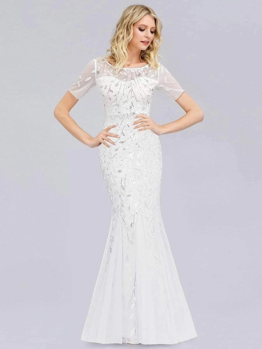 Plus Size Sequin Tulle Wedding Dress U528