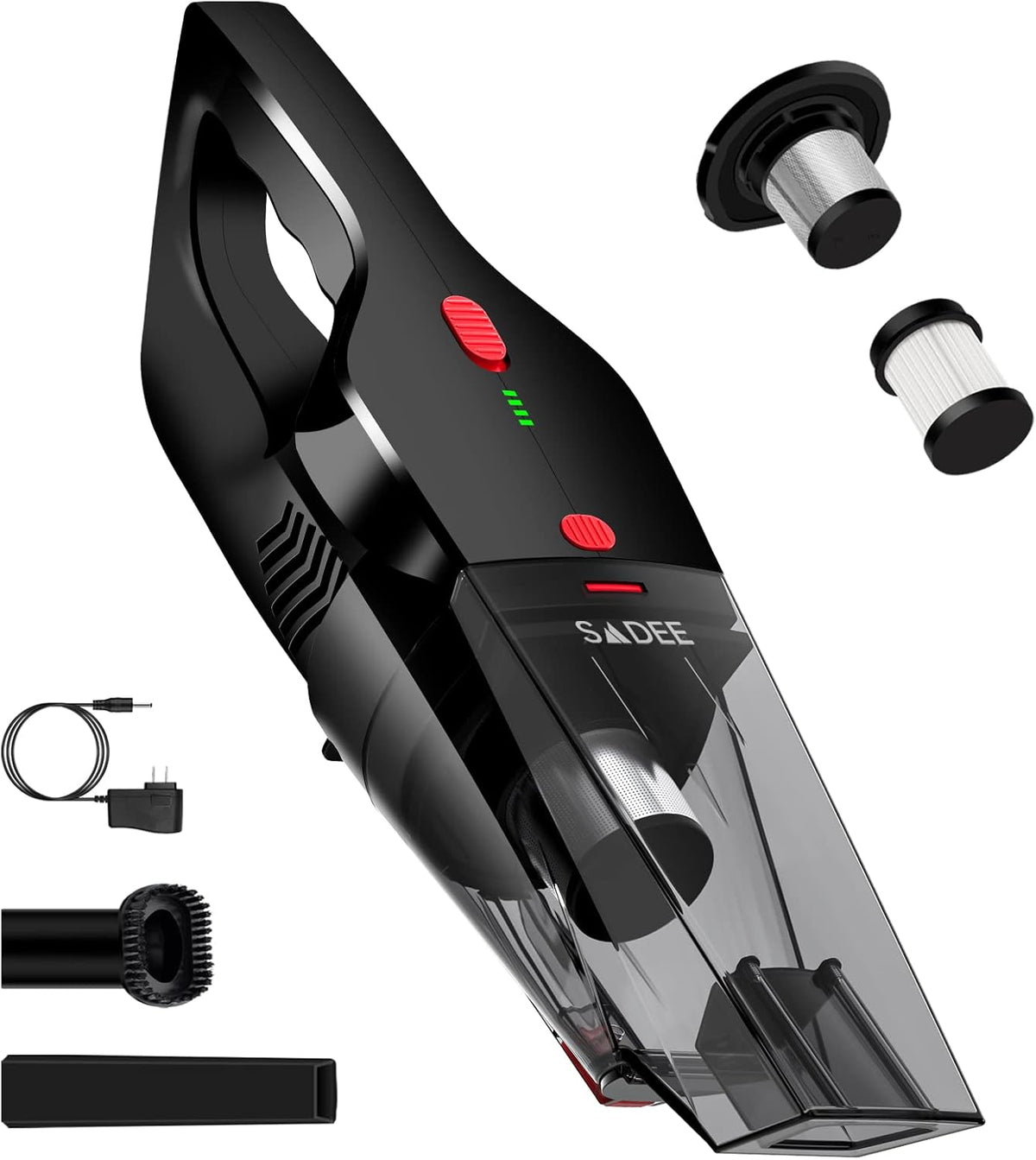 Cordless Handheld Vacuum Cleaner 9KPa Stainless Steel Filter Black P48112