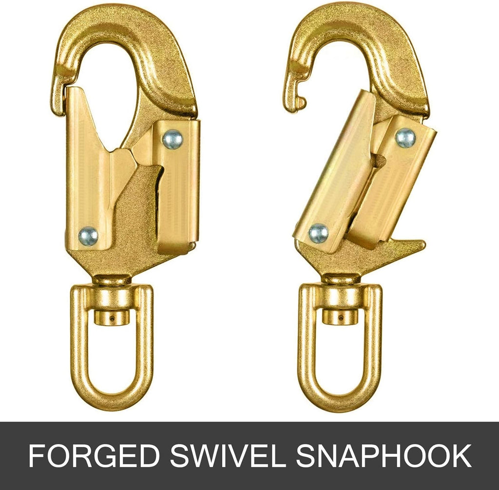 Steel Wire Core Flip Line Kit 1/2 X 10' with Carabiner and Swivel Snap Pack of 2 G213