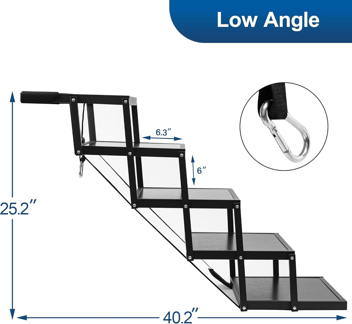 Foldable Aluminum 5 Step Nonslip Dog Stairs T4474
