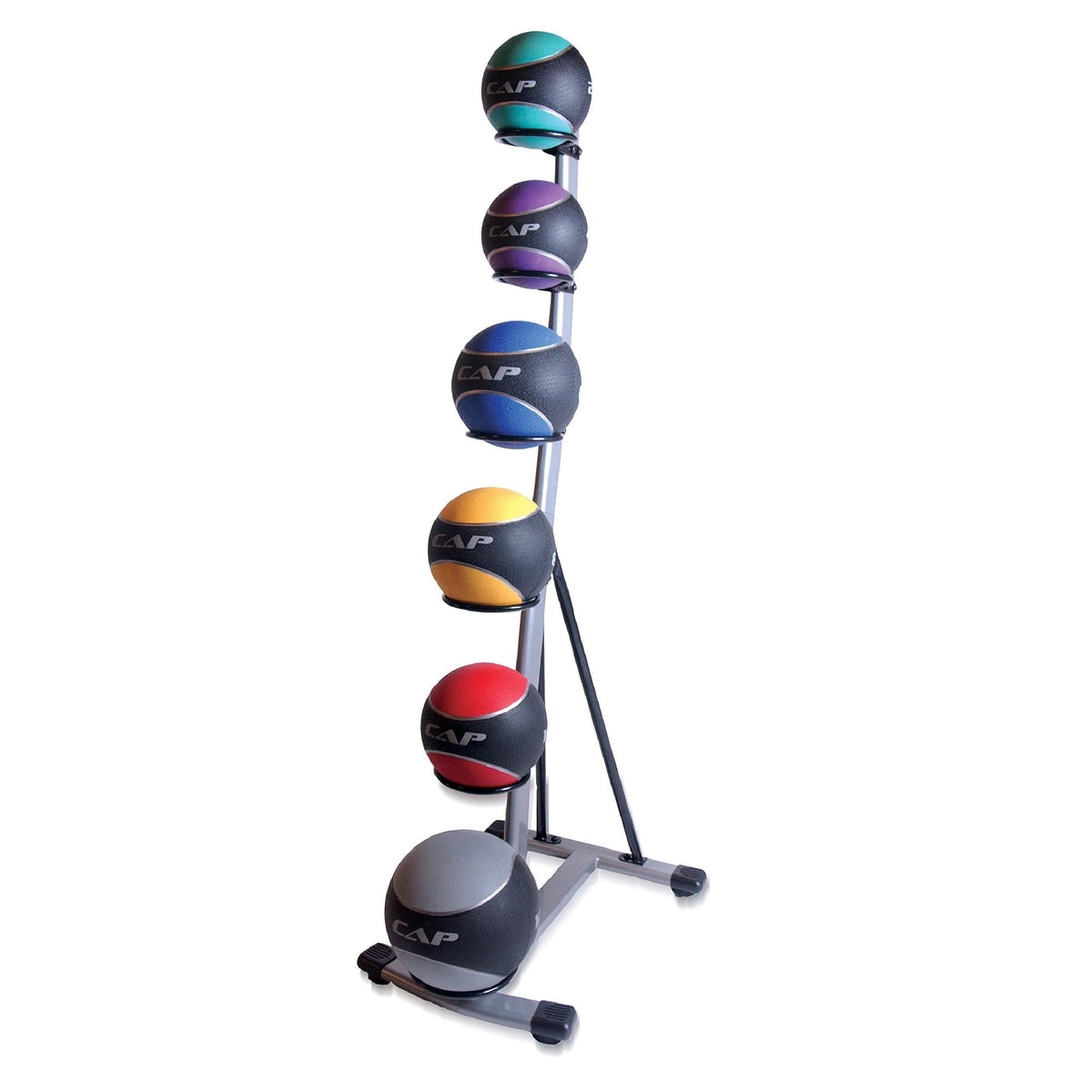 Rubber Medicine Ball Set with Rack J311477