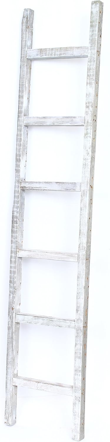 Rustic Farmhouse Decorative 6 ft Ladder Recycled Reclaimed Wood N925