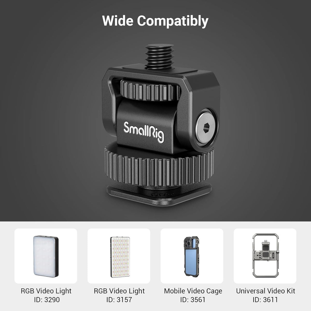 1/4 Mini Ball Head Cold Shoe Mount Adapter A995