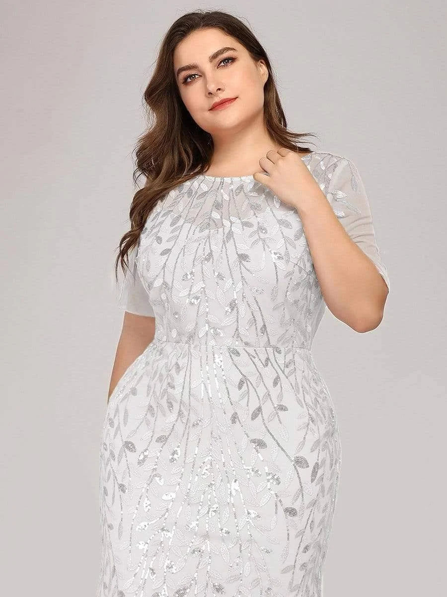 Plus Size Sequin Tulle Wedding Dress U528