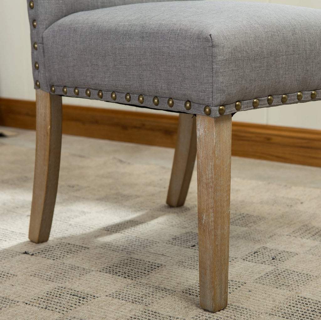 Tan Fabric Parson Chair Set of 2 P9891