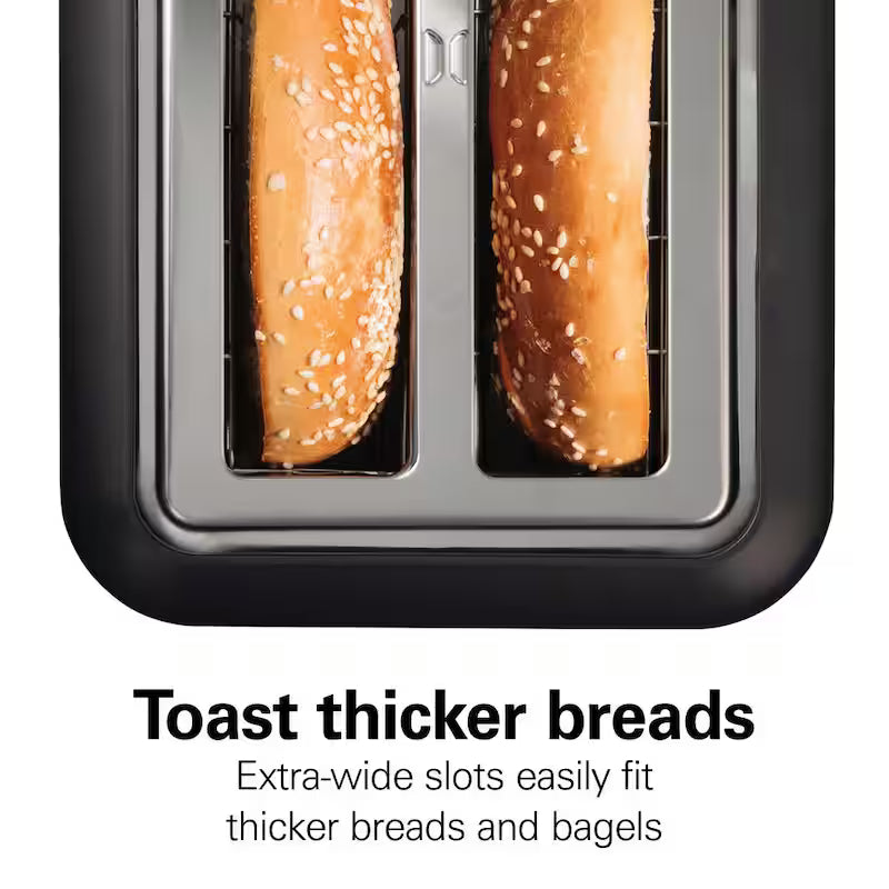 900-Watts 2-Slice Black Wide Slot Toaster U995