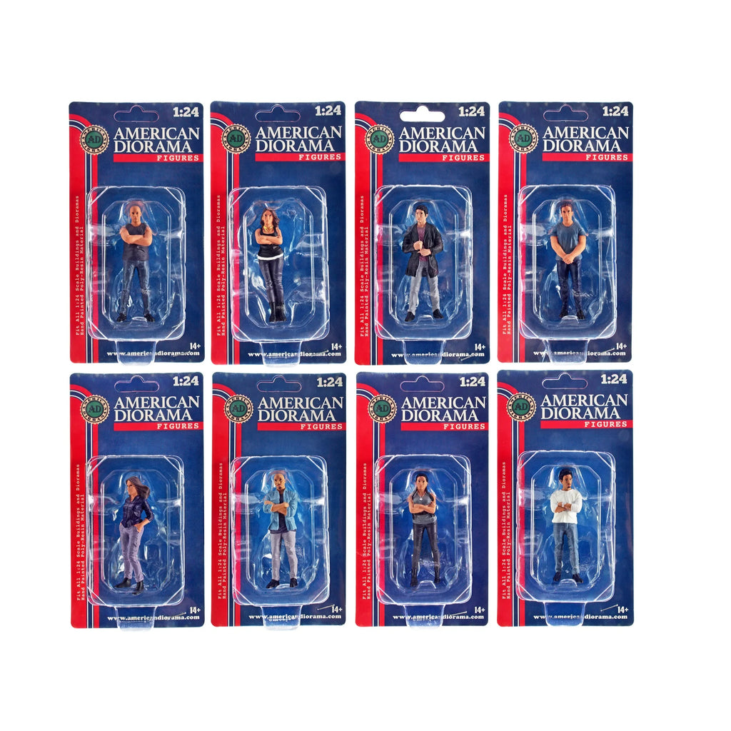 8 piece Diecast Figure Set for 1/24 Scale Models T752