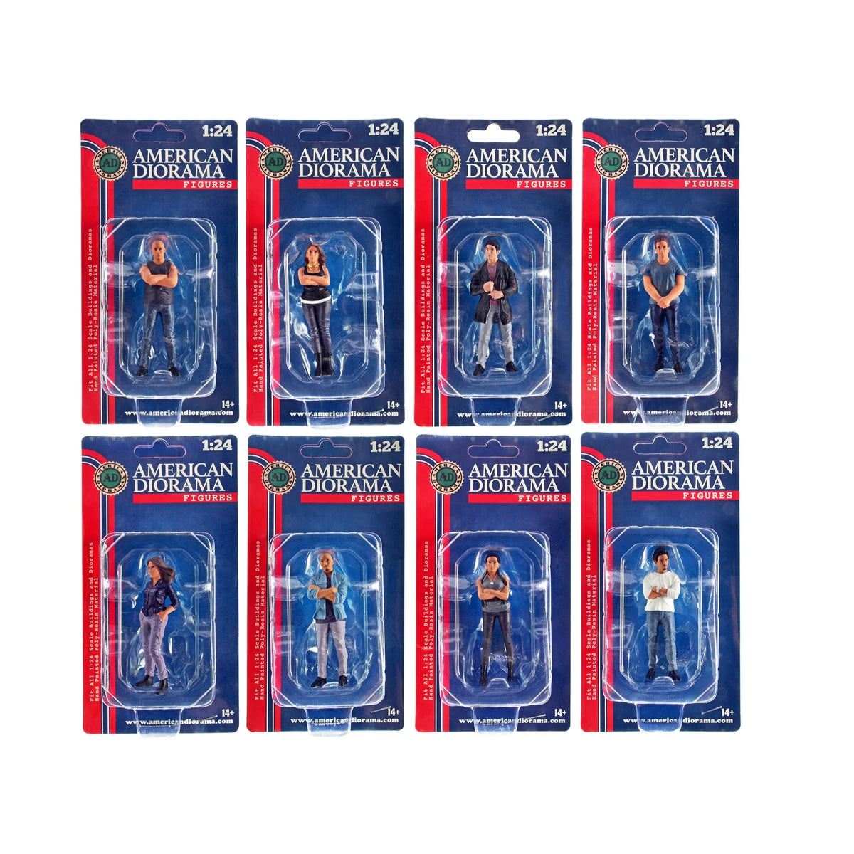 8 piece Diecast Figure Set for 1/24 Scale Models T752