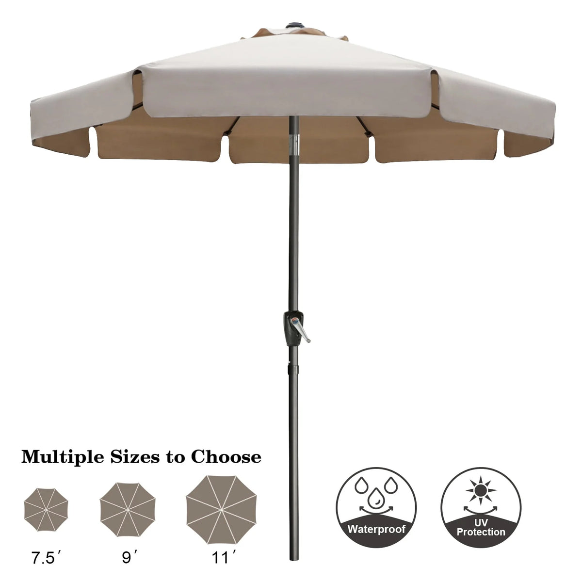 9ft Outdoor Market Patio Umbrella with Push Button Tilt W961