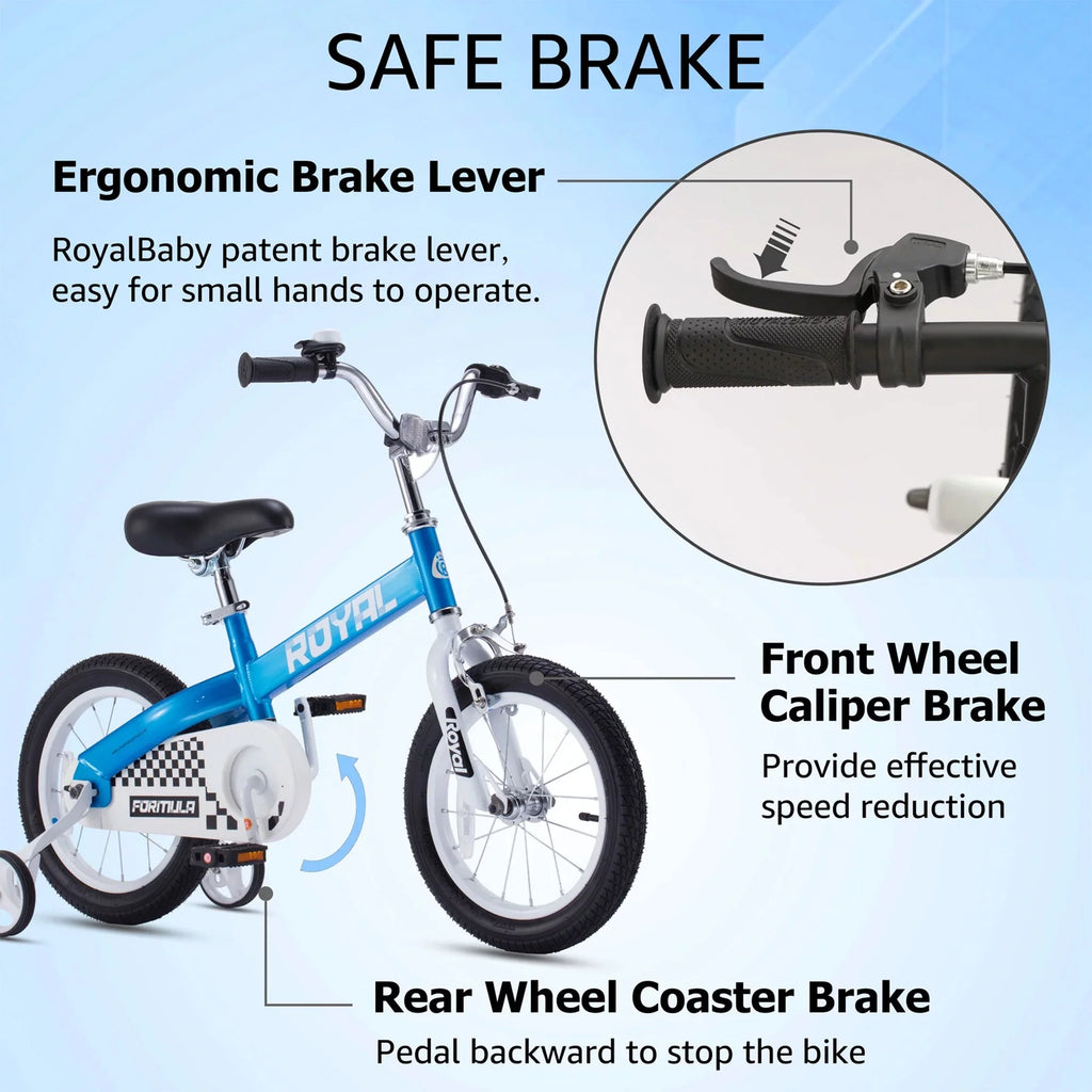 Blue Kids Bike with Training Wheels & Coaster Brake H940094