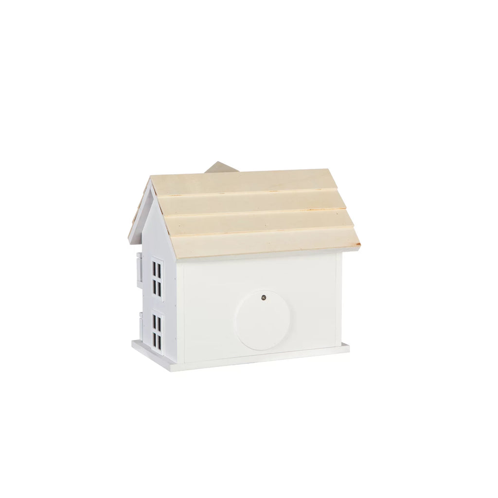 White Birdhouse with Post U837535