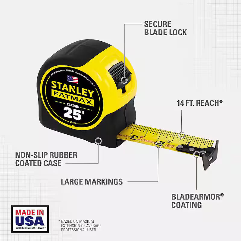 25 ft. x 1-1/4 in. Tape Measure 2 Pack X18764