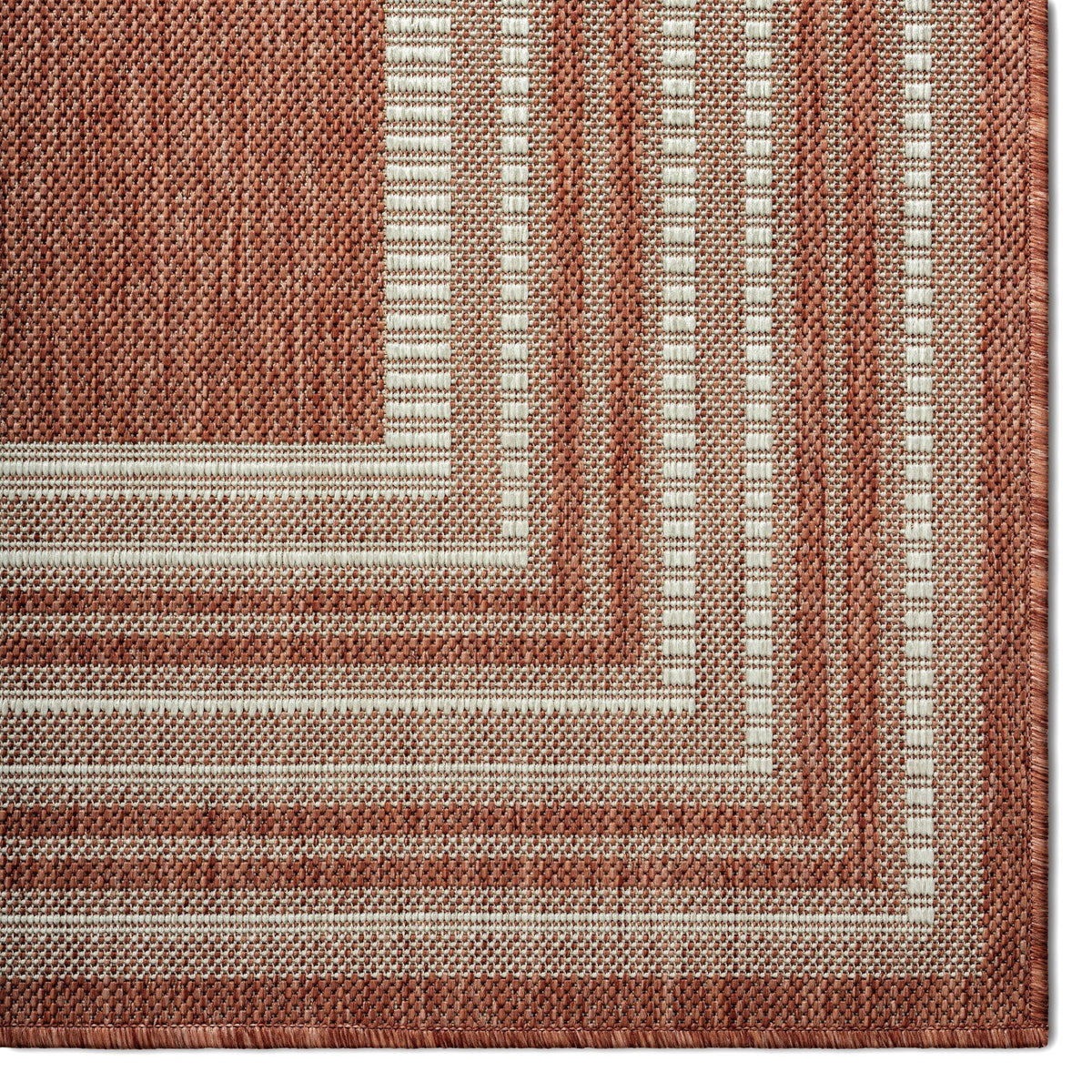 Terracotta Ivory Indoor Outdoor Area Rug 7'9"x10'2" A381