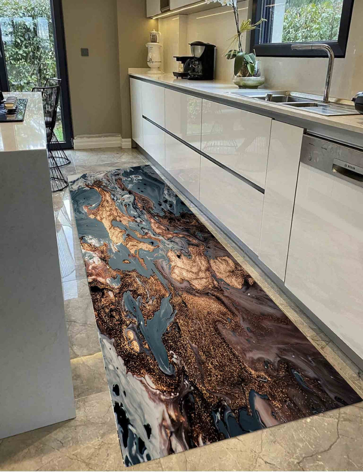 2'x3' Shimmery Marble Printed Rug C382