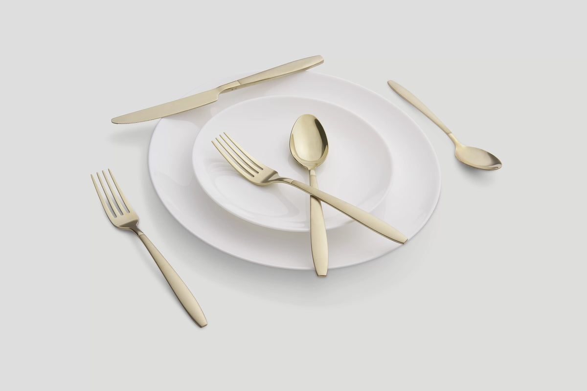 Champagne Sand & Mirror Stainless Steel 20pc Flatware Set N248328
