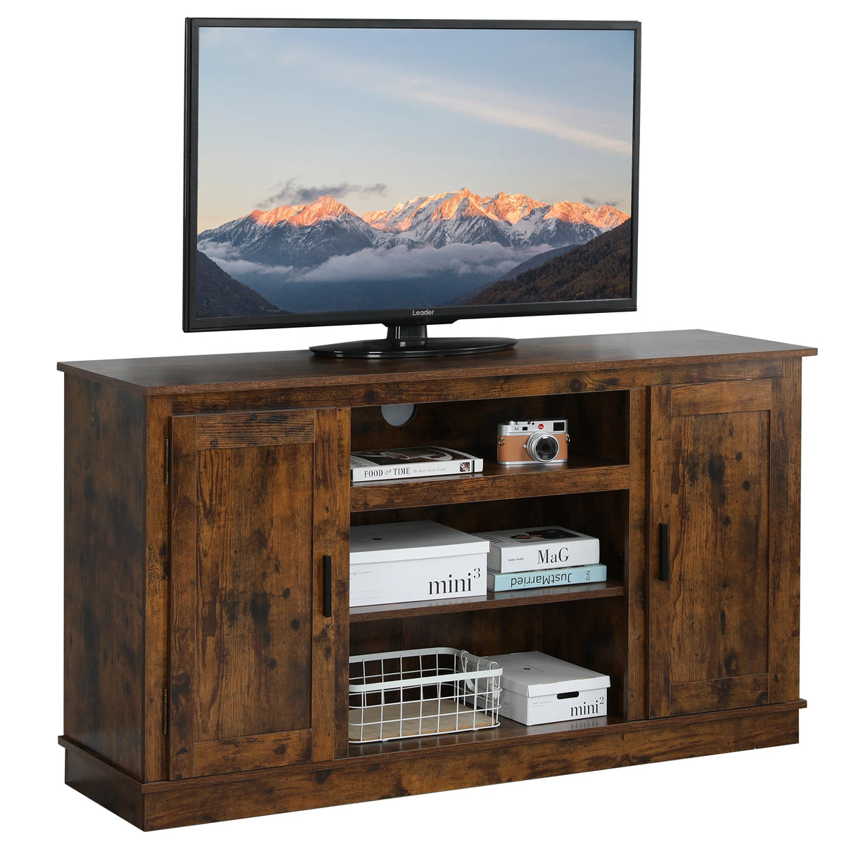 Mid-Century Fireplace TV Stand for 49 Inch TV S531