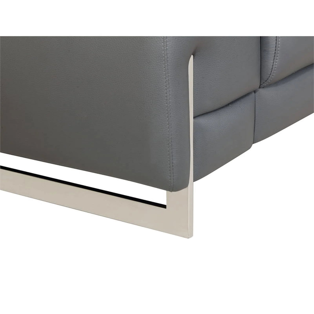 87" Genuine Italian Leather Sofa Dark Gray F304