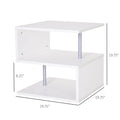 2 Tier Side End Coffee Table with Storage Shelves C347