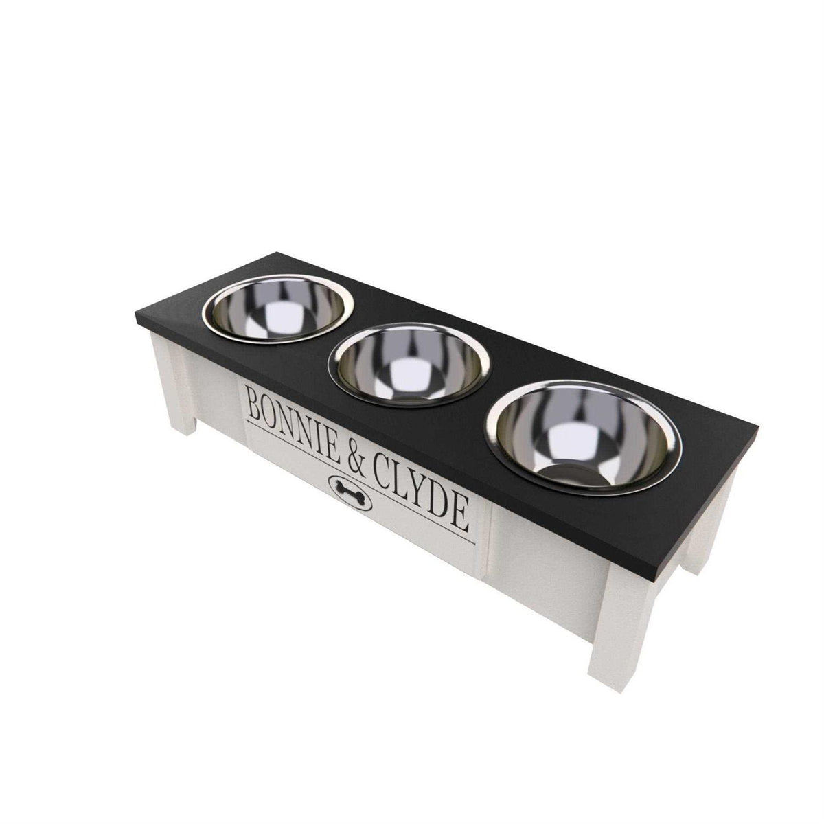 3 Bowl Elevated Dog Feeder Station with Internal Storage Q582