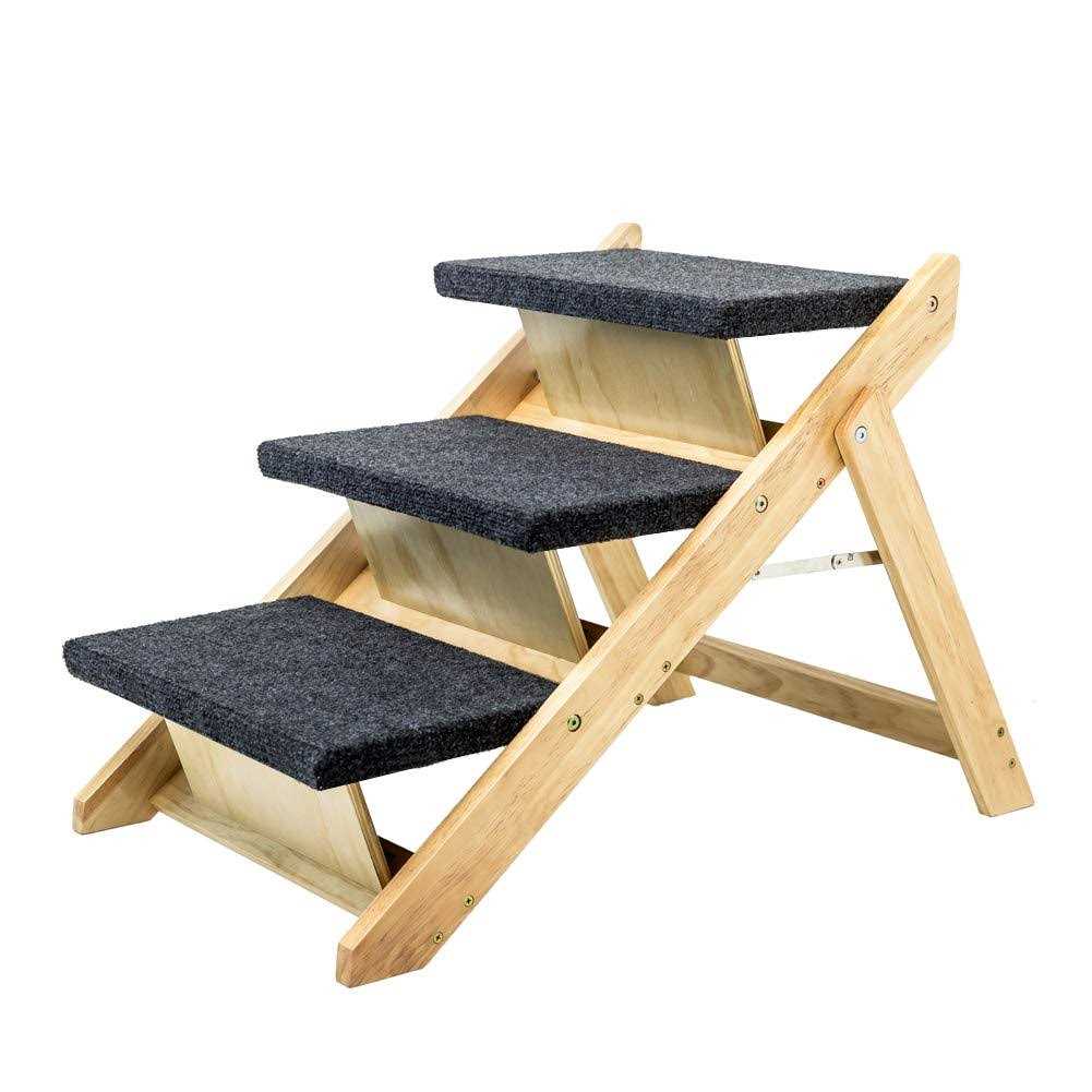 Foldable 4 Levels Wooden Pet Stairs & Ramp S890907