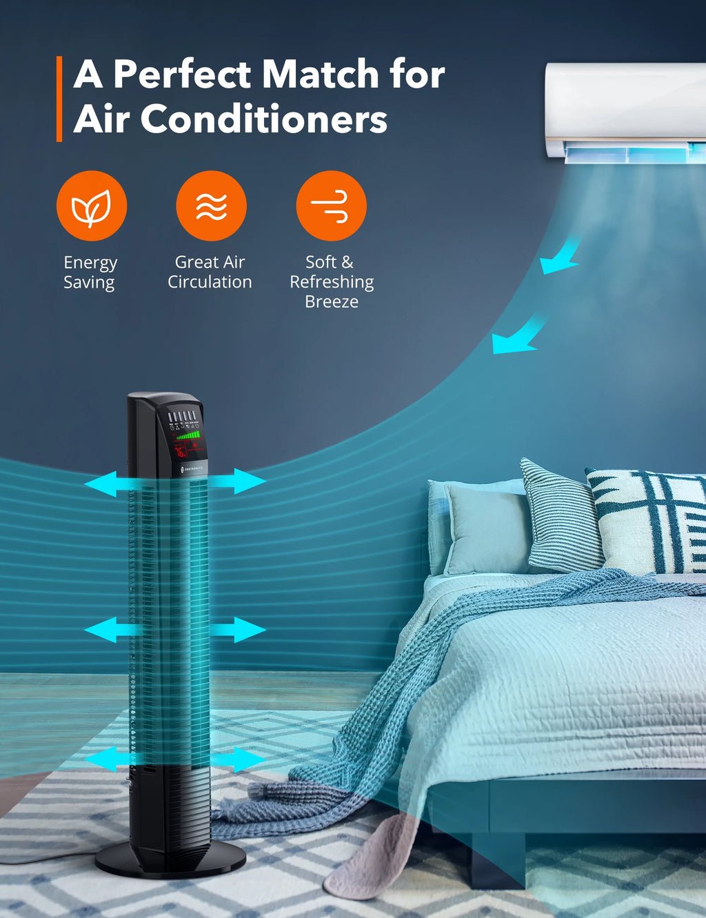 Oscillating Tower Fan with Remote K61110