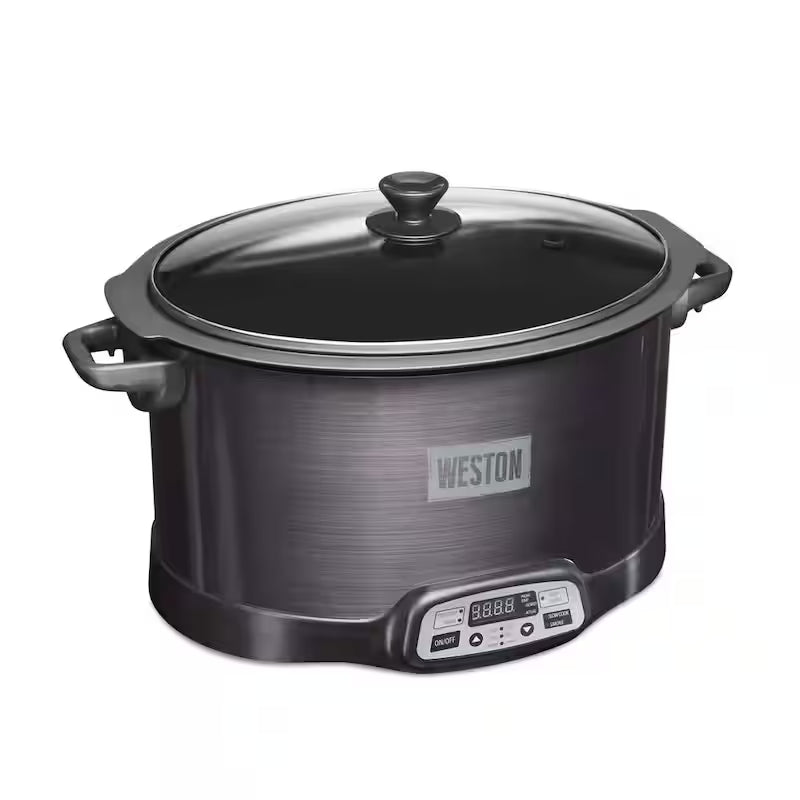 Black 6 qt. Programmable Slow Cooker with Smoker A49548
