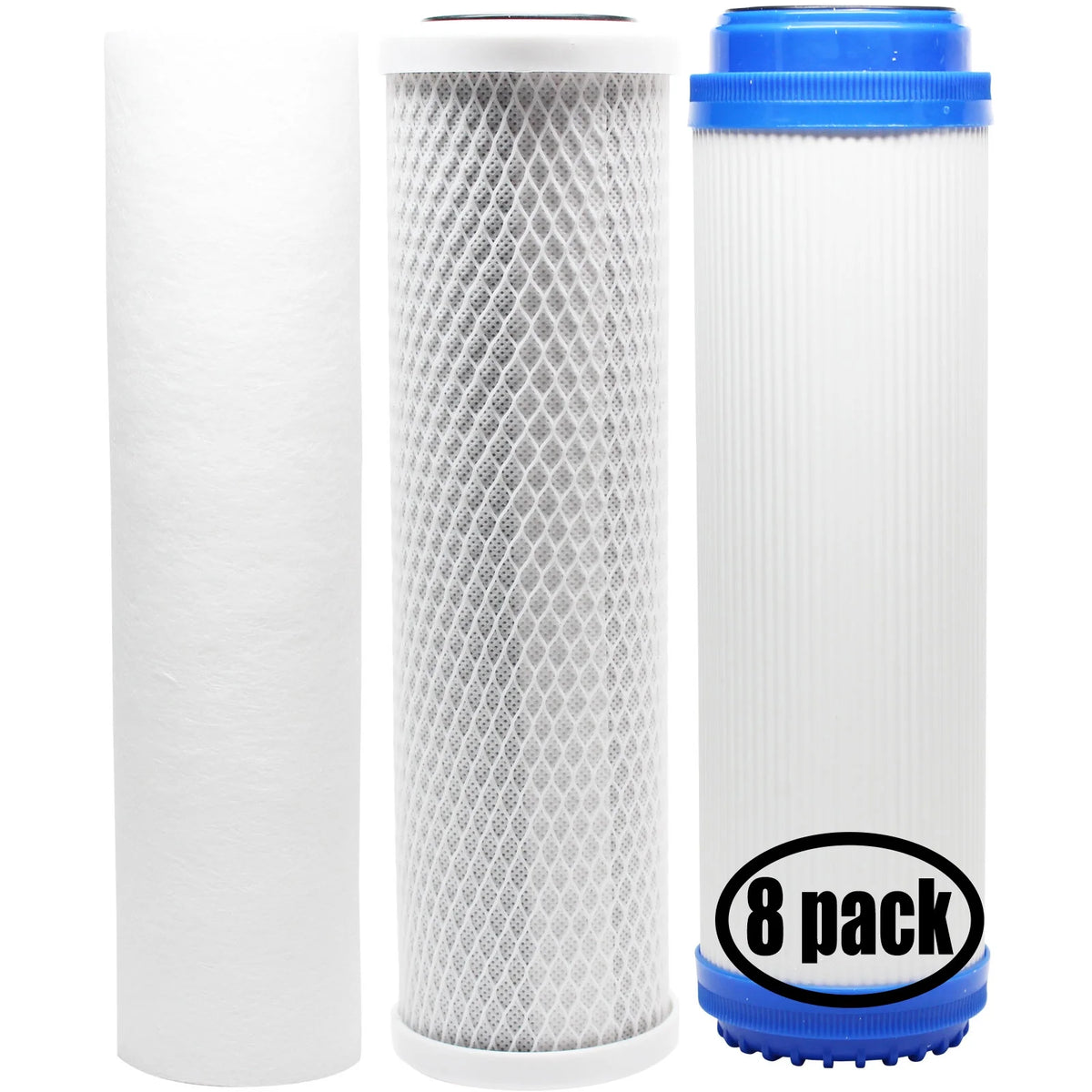 8 Pack Carbon Block PP Sediment GAC Filter Kit Q90951