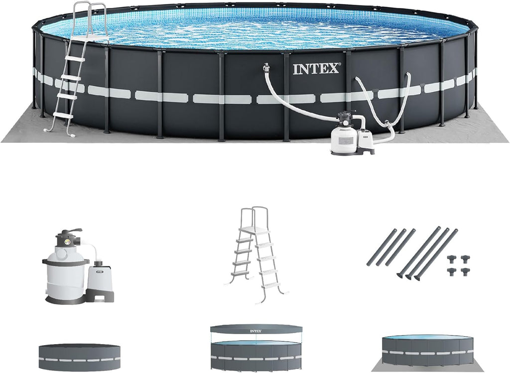 24ft x 52in Above Ground Swimming Pool Set with Sand Filter Pump B826865