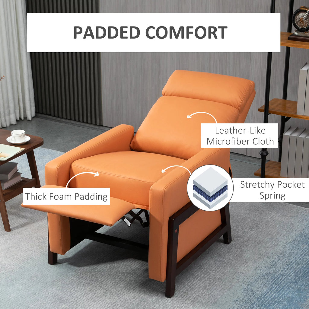 Orange Manual Recliner Chair with Footrest M323729