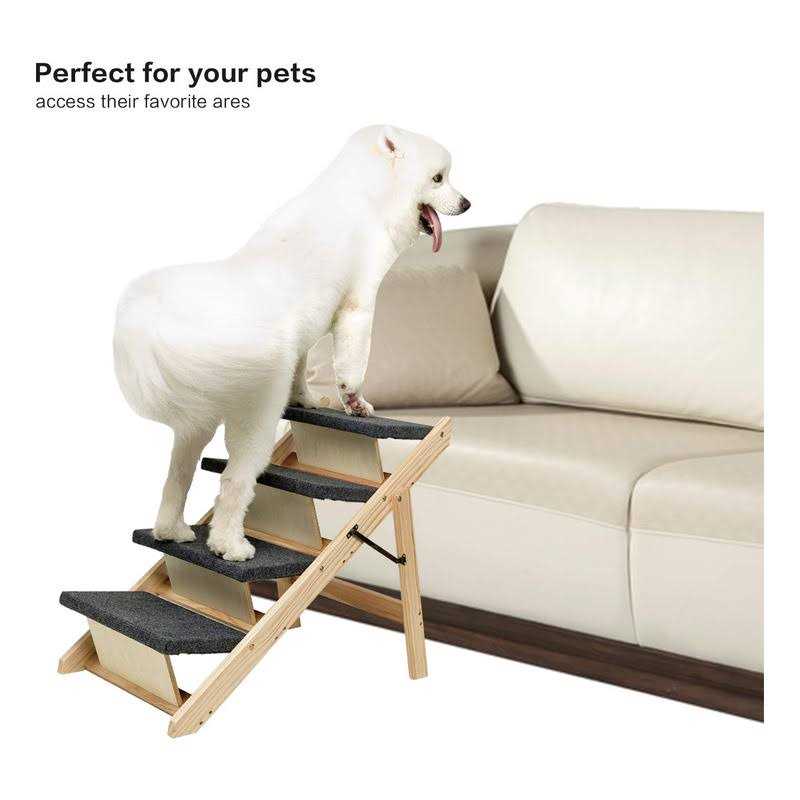 Foldable 4 Levels Wooden Pet Stairs & Ramp S890907