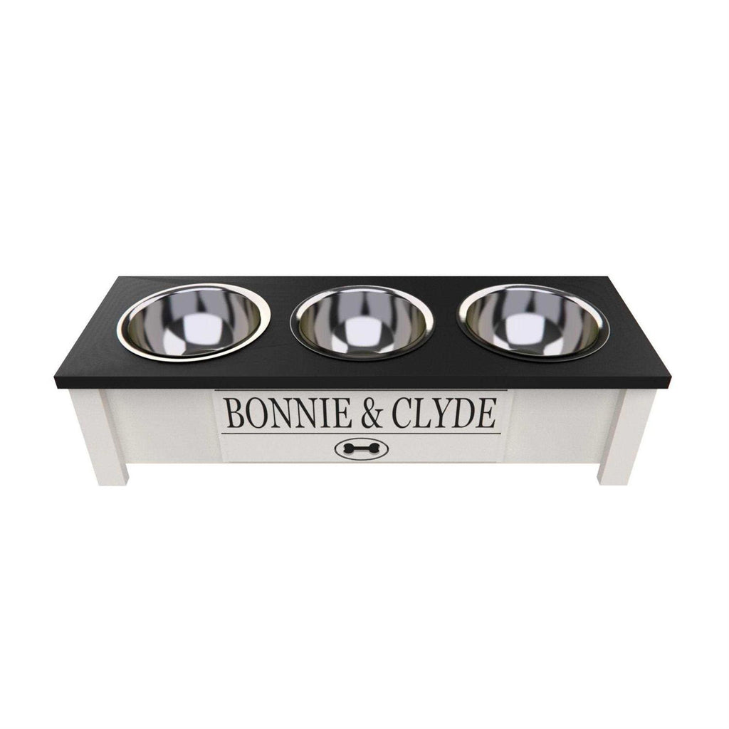 3 Bowl Elevated Dog Feeder Station with Internal Storage Q582