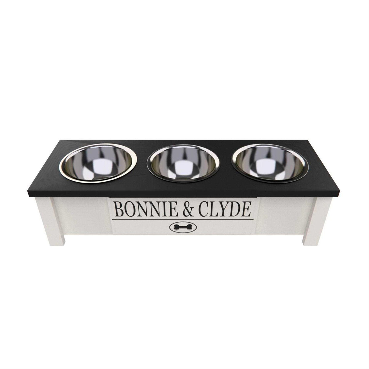 3 Bowl Elevated Dog Feeder Station with Internal Storage Q582