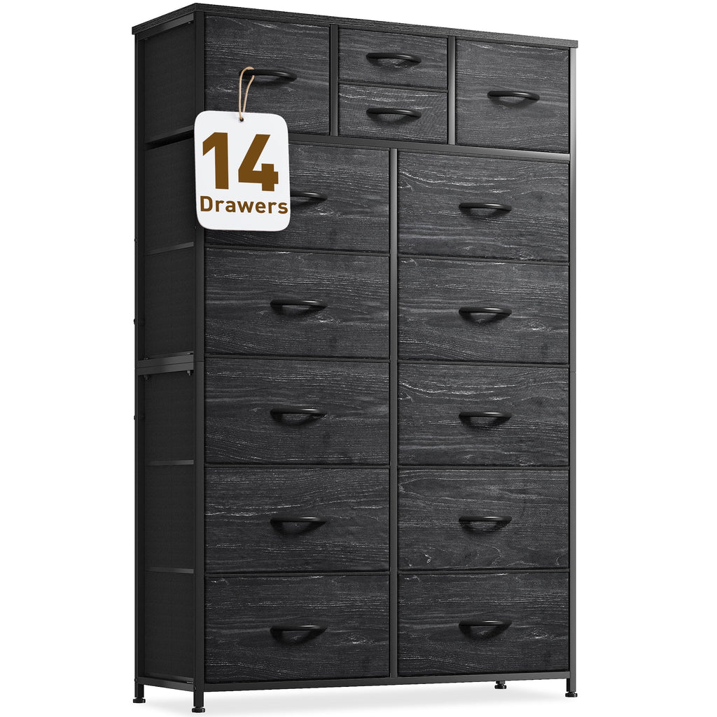 14 Drawer Charcoal Black Dresser Q304