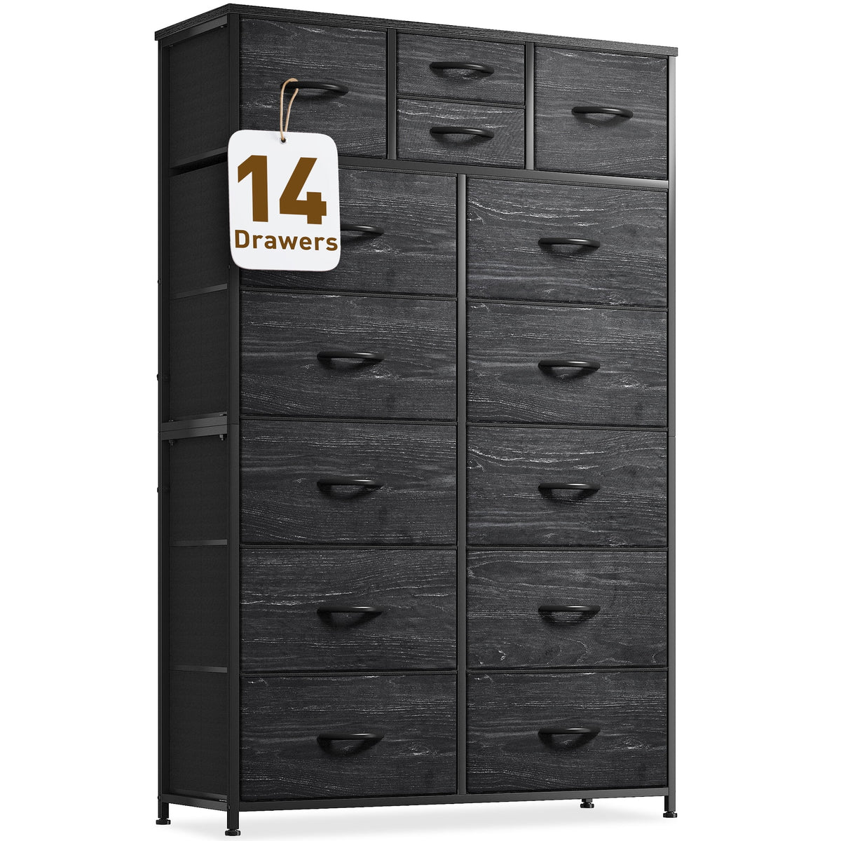 14 Drawer Charcoal Black Dresser Q304