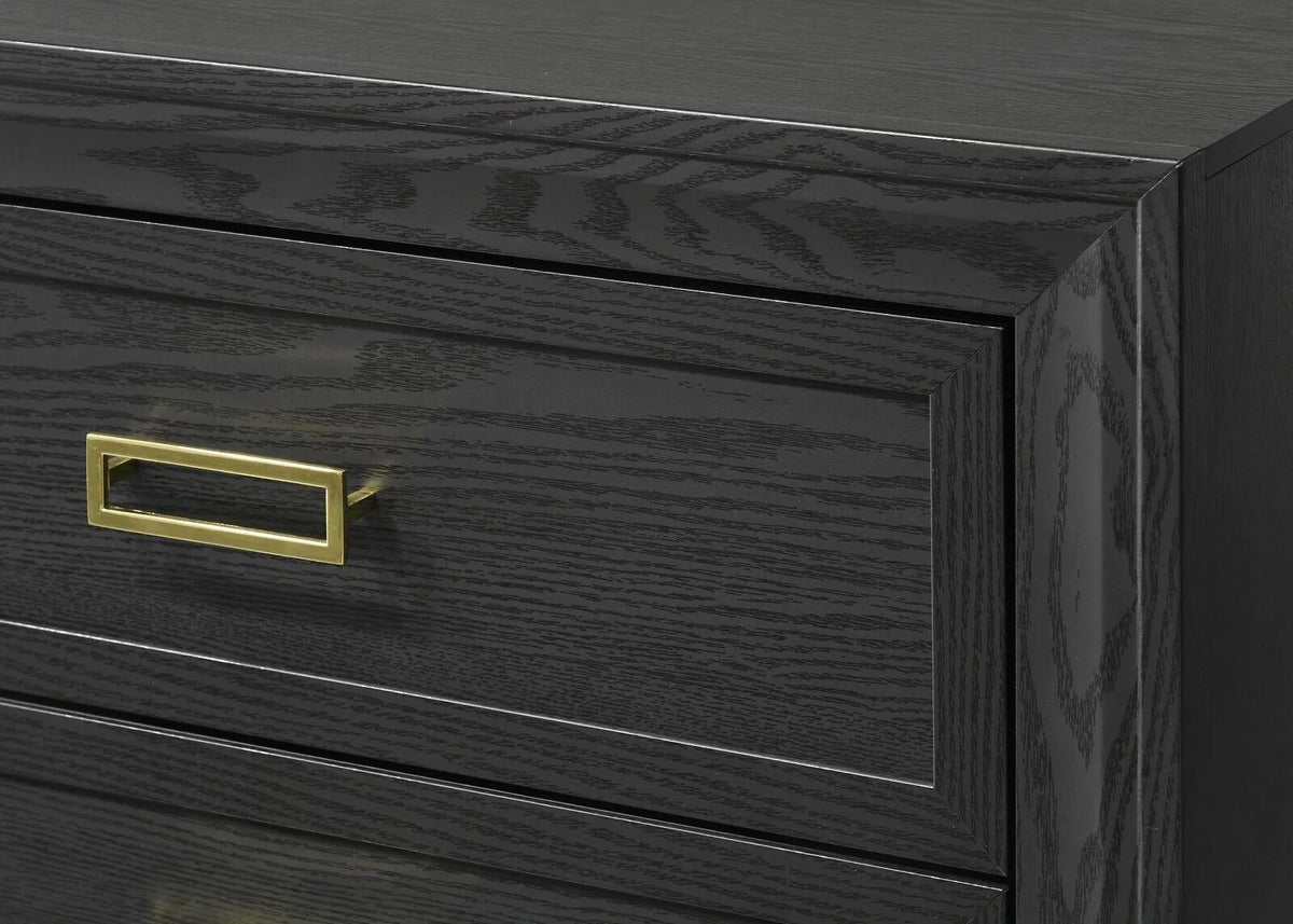 Queen Size 3pc Bedroom Set Panel Bed Chest Nightstand D74607