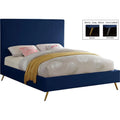 Navy Velvet King Bed S775