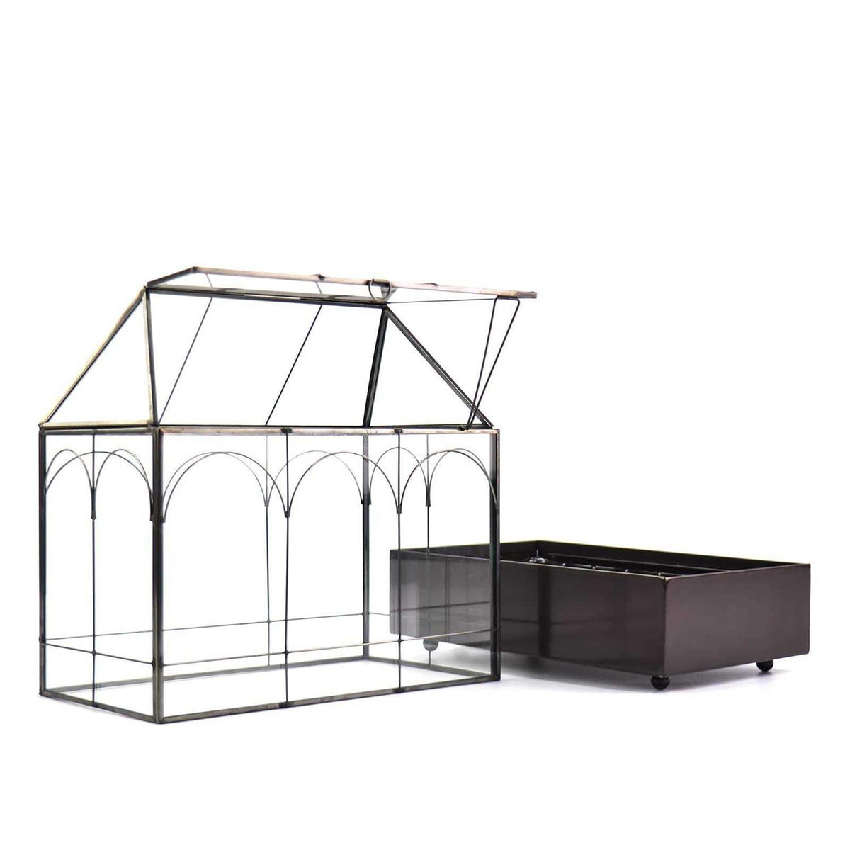 Large Tall Glass Plant Terrarium with Tray X3118