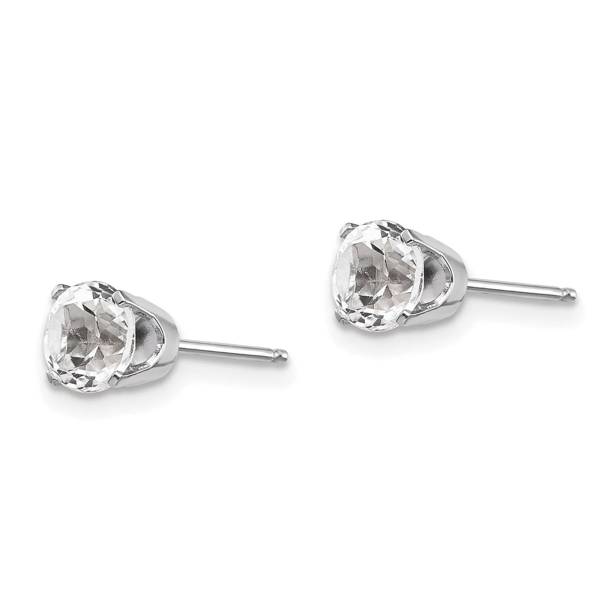 14k White Gold 5mm White Topaz Stud Earrings P614685