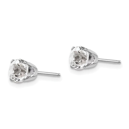 14k White Gold 5mm White Topaz Stud Earrings P614685