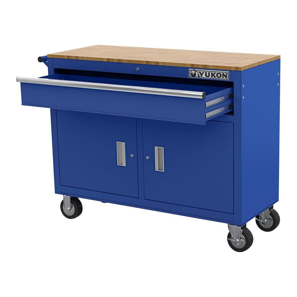 46 in. Mobile Workbench with Solid Wood Top T250