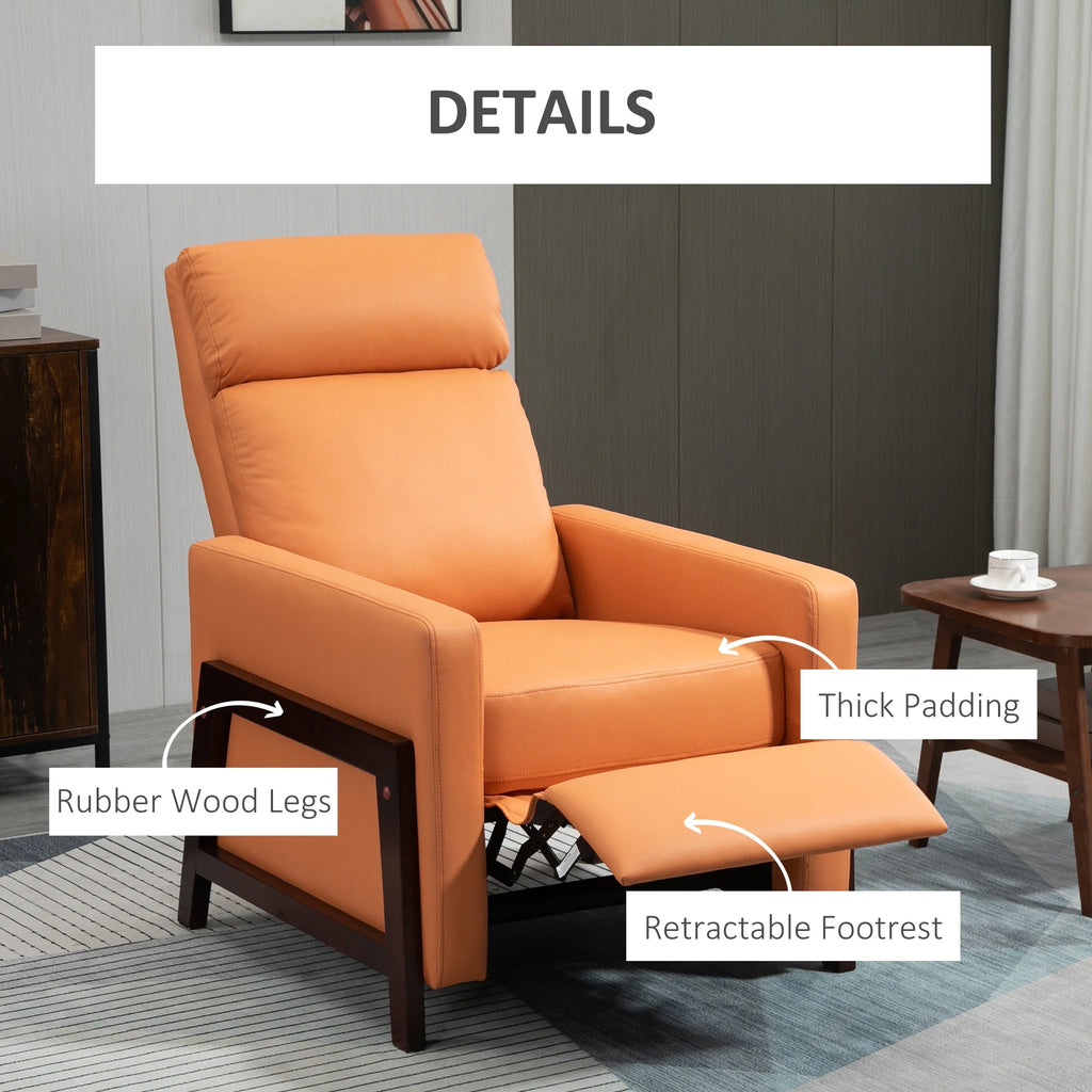 Orange Manual Recliner Chair with Footrest M323729