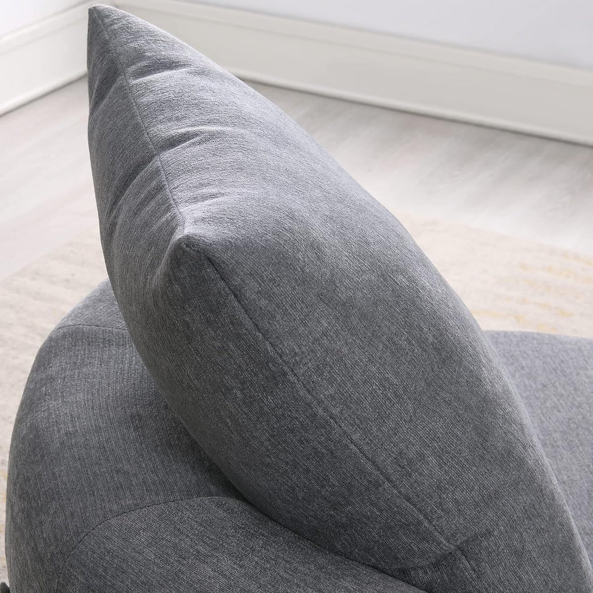 Light Gray Accent Barrel Chair with Pillow Z179758