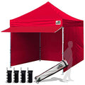 10 x 10 Pop up Canopy Tent with 4 Removable Sidewalls and Roller Bag White Q202159