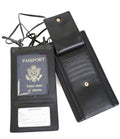 Black Leather Passport Wallet U662351