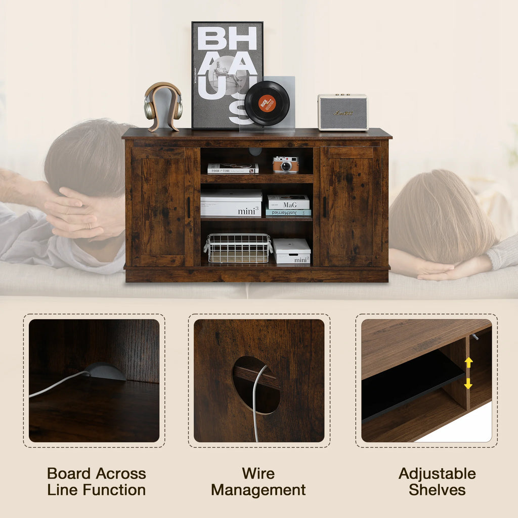 Mid-Century Fireplace TV Stand for 49 Inch TV S531