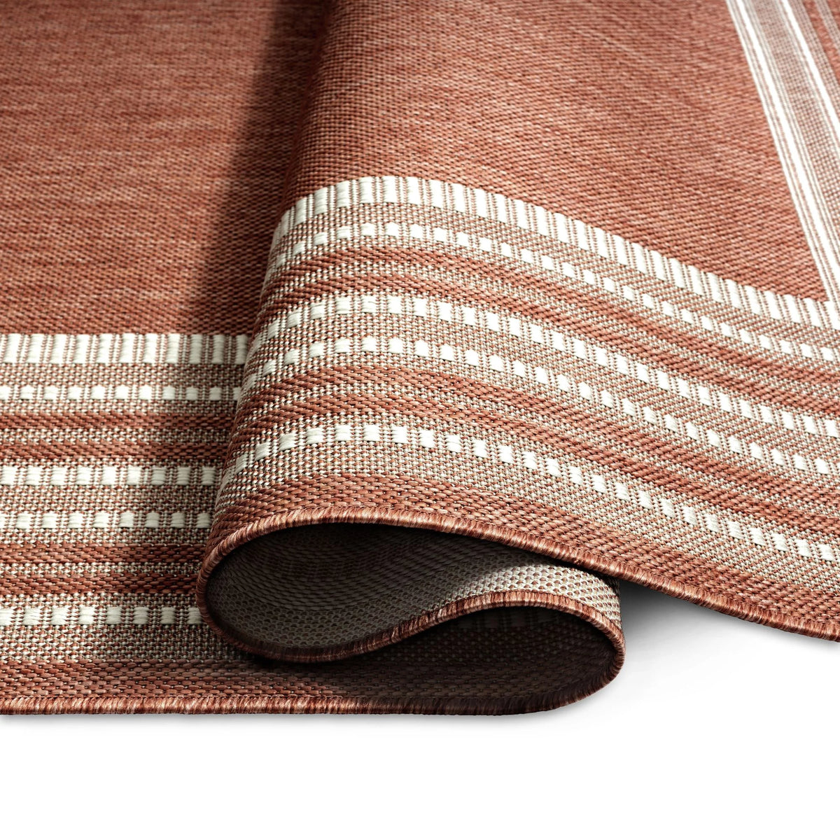 Terracotta Ivory Indoor Outdoor Area Rug 7'9"x10'2" A381