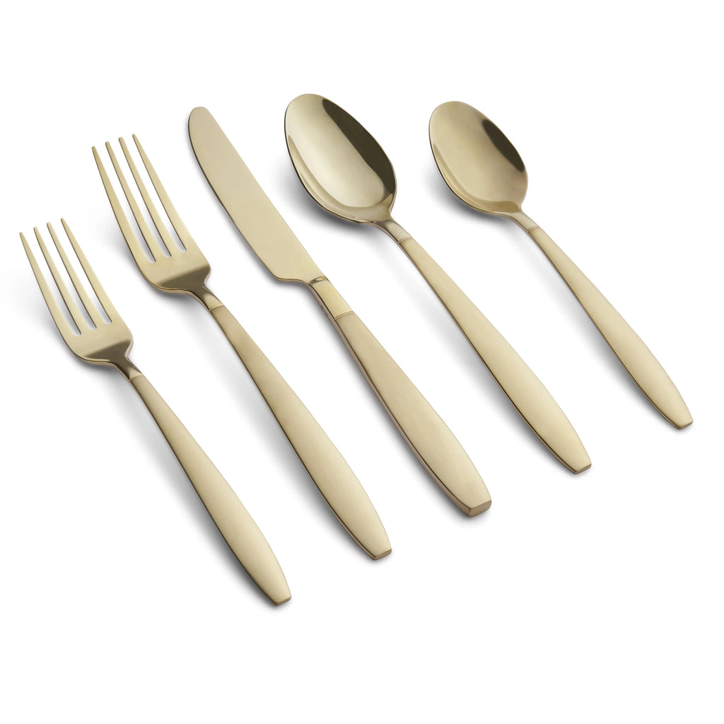 Champagne Sand & Mirror Stainless Steel 20pc Flatware Set N248328
